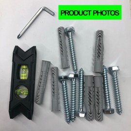USX Mount Lag Bolt Kit for TV Wall Mount Comes with M8 Lag Bolt for Wood Stud, Fischer Anchors and Washer Installation on Brick by Screw Hardware Tool ncludes Allen Key and Bubble Level
