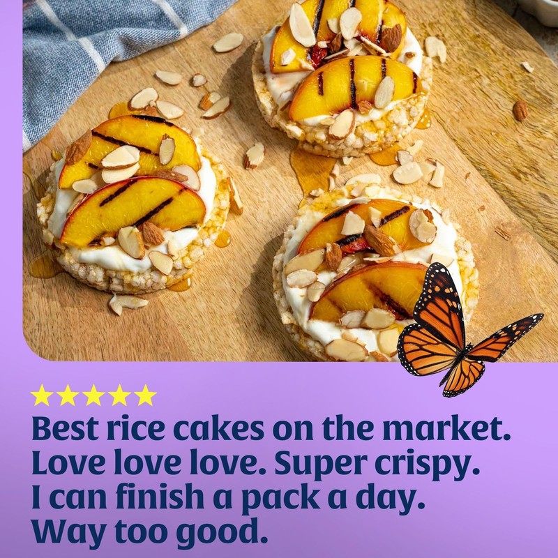 Lundberg Organic Brown Rice Cakes, Salt-Free, Gluten-Free, Vegan, Healthy Snacks,