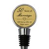 50th Anniversary Engraved Gold Leather Bottle Stopper, 50 Years Married