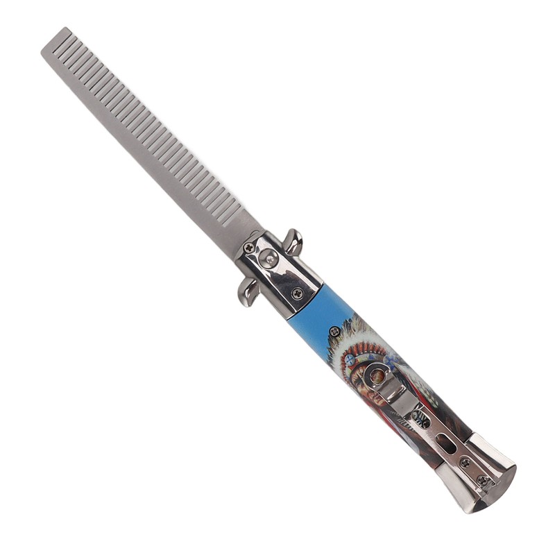 Men Spring Comb Pocket Size Stainless Steel Teeth Foldable Brush