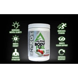 Alpine Body Fuel Focus + Energy Supplement Strawberry Cream Hydration Recovery - Watermelon, 30 Serving Tub