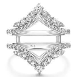 SHELOVES Vintage Ring Enhancer for Engagement Rings Curved Enhancer Guard Ring 925 Sterling Silver Sz 5