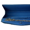 Girly Handbags Womens Satin Pleated Clutch Bag (Denim)