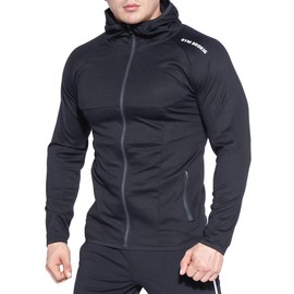 BROKIG Men's Full-Zip Athletic Hoodies,Workout Training Sport Muscle Sweatshirt