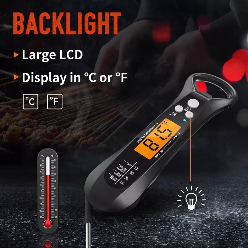 ROUUO Meat Thermometer Digital, Instant Read Meat ThermometerI for Grill
