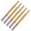 5Pcs 3‑Flute Flat End Milling Cutter Ti Plating Router Bits