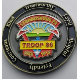 BSA Boy Scouts Of America Motto Law Oath Troop 86 PA fundraiser Challenge coin
