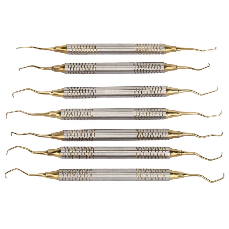 7 Pieces Teeth Plaque Remover Kit Multiple Shapes Metal Cleaning