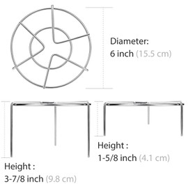 HULISEN 3-7/8" and 1-5/8" Tall Trivet Rack Stand, Heavy Duty 18/8 Stainless Steel Multifunction Basket, Pressure Cooker Steam Rack