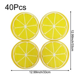 FloralGrace Pack of 40 Lemon Napkins Serviettes Lemon Motif Napkins for Decoration, Lemon Napkins Decoration for Birthdays, Lemon Parties, Weddings
