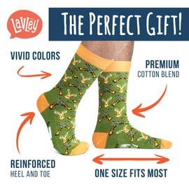 Lavley Funny Socks for Outdoor Activities Lovers and More - Novelty Gifts for Men, Women, and Teens (US, Alpha, One Size, Regular, Regular, Born to Hunt)