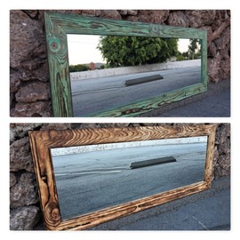 Reclaimed Wood Framed Mirror made by Muller-Designs Available in 9 Sizes and 10 colors: Large Wall Mirror - Rustic Modern Home - Home Decor - Mirror - Housewares - Woodwork - Frame - Full Length