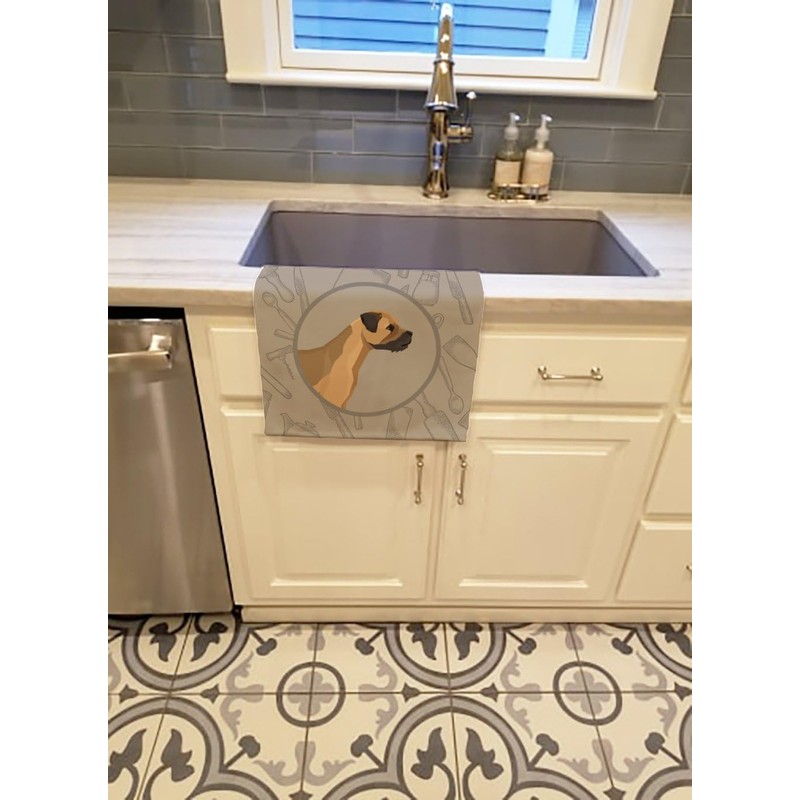 Caroline's Treasures CK2170KTWL Border Terrier in The Kitchen Kitchen Towel