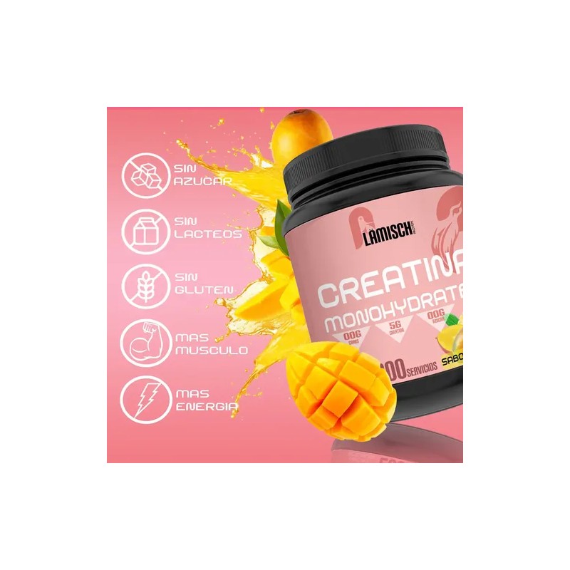 Creatina Monohidratada 1kg Flamish 200 Servicios Sabores