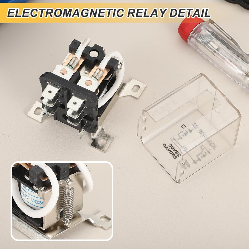 PATIKIL AC24V 40A Electromagnetic Relay, High Power Relay DPDT 2NO