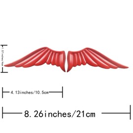 OnlyYou.X New Angel Wings Emblems for Car Motocycle Left and Right Angel Wings Badge Decal Ornaments 2 Pieces of Red Stickers of Made of Metal
