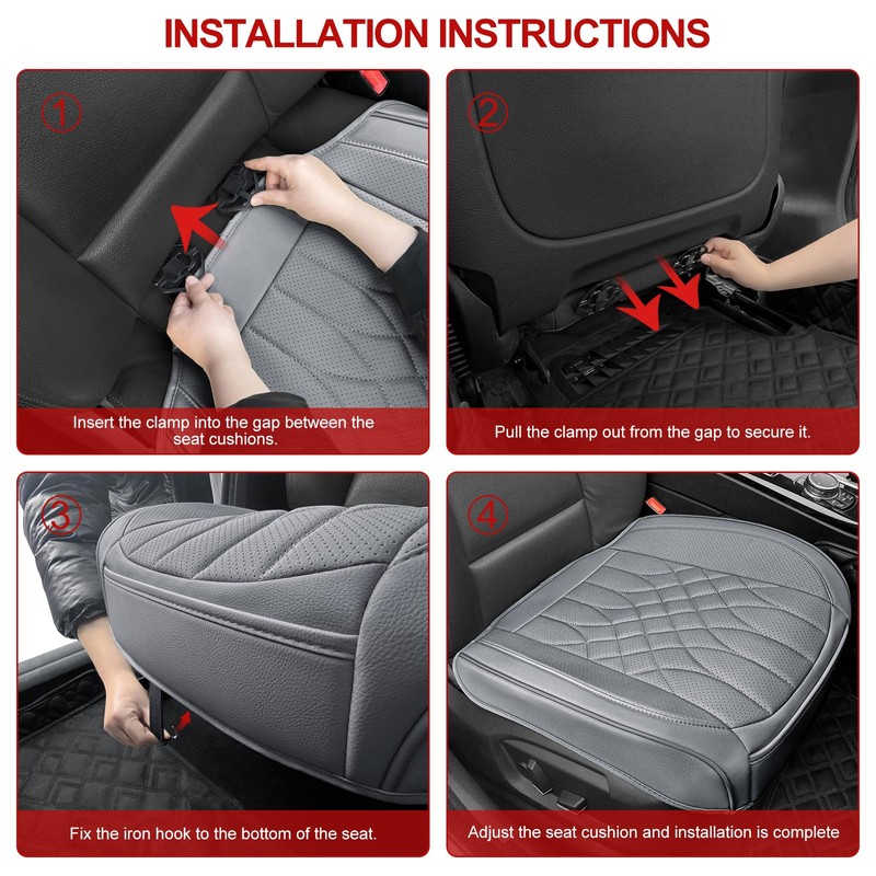 1-Pack Leather Front Car Seat Covers - Bottom Car Seat
