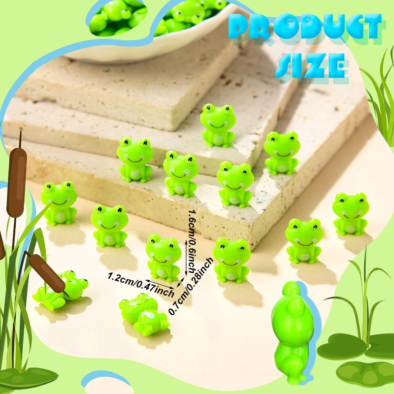 Seenelling 200 Pack Mini Frog Figurines Mini Animals Figures to
