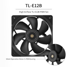 Thermalrlght SI-100 Black CPU Air Cooler, 6×6mm Heat Pipes, TL-E12B PWM Quiet Fan CPU Cooler with S-FDB V2.0 Bearing, AGHP 3.0 Technology, for AMD AM4 AM5/Intel 1150/1151/1200/1700/2066, PC Cooler
