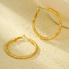 Texture Gold Hoop Earrings for Women Trendy 30mm Chunky Thick