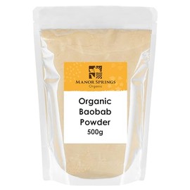 Organic Raw Baobab Powder 500g by Manor Springs Organic