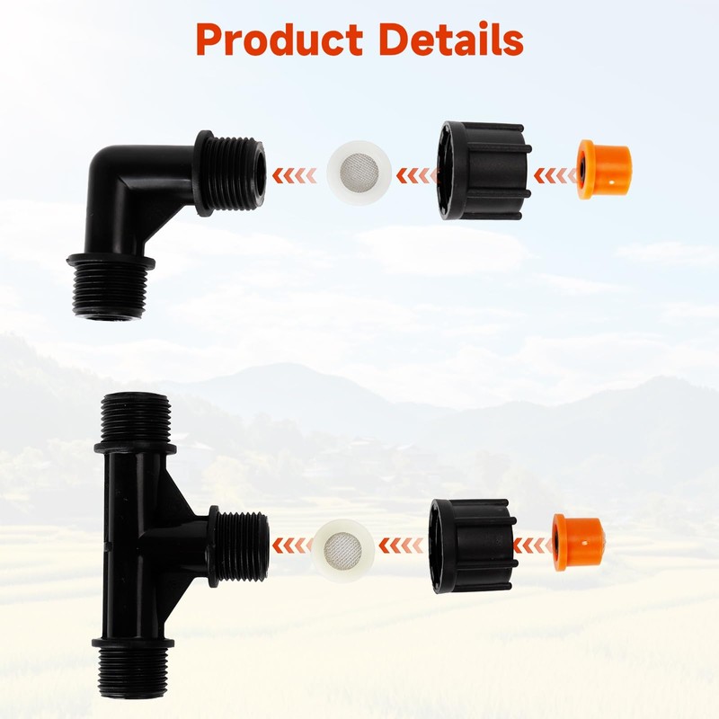 4 Nozzles Poly Spray Boom Wand with 1/4" Brass Fitting,