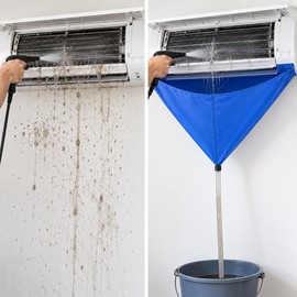 Air Conditioner Cleaning Kit for Wall-Mounted AC – PVC Drain Cover with Cleaning Tools for Mess-Controlled Maintenance (Blue)