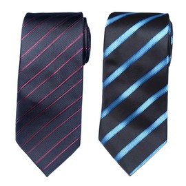 Towergem Extra Long Microfibre Tie Stripe Polyester XL Men's Necktie 63"