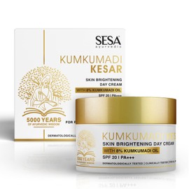 sesa 8% Kumkumadi Kesar Day Cream 50G, Spf 20 & Pa++, Skin Brightening, Ayurvedic, Glowing Skin, Protection From Sun Damage (Pack Of 1)