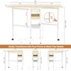 Besiost Folding Sewing Table with Charging Station, Height Adjustable Craft