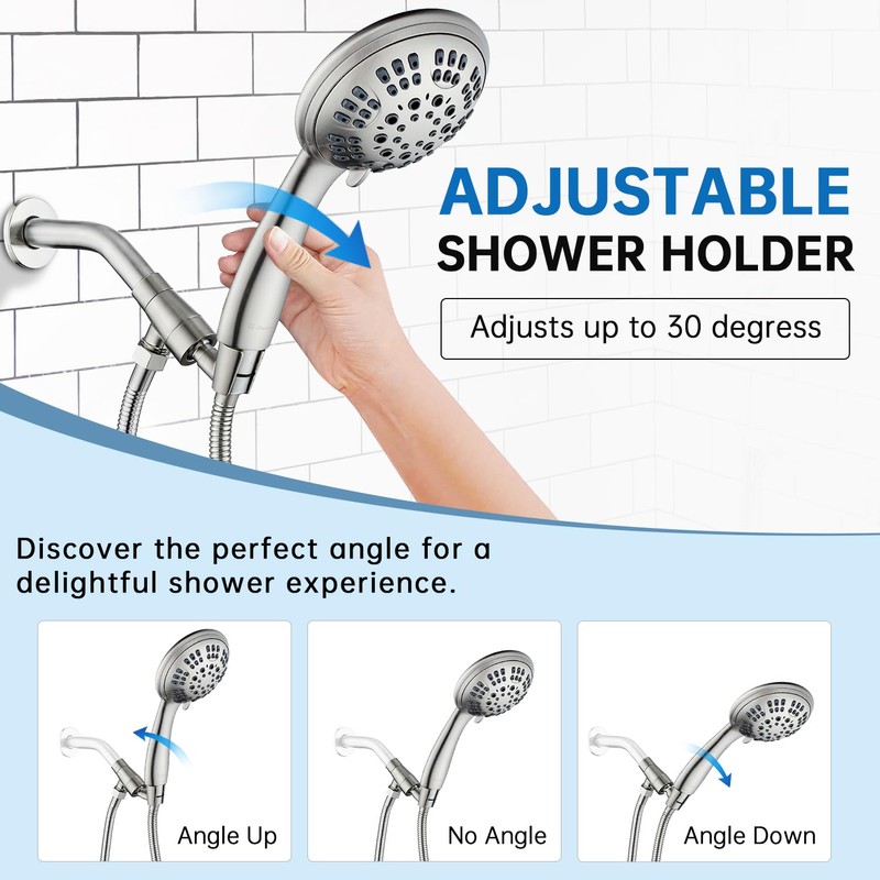 G-Promise Metal Shower Head Holder for Hand Held, Adjustable Bracket,