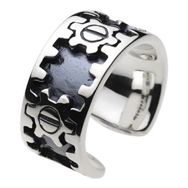 Senote e0173 Mecha Gear Ear Cuff [925 Silver] Silver Accessory, Silver, No Gemstone