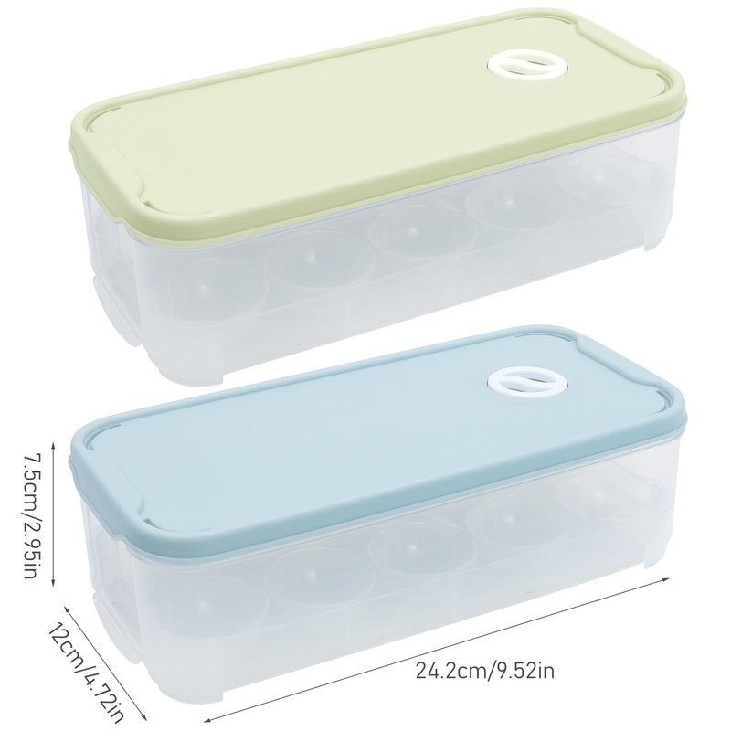 2 Pieces Egg Boxes with Lid for 10 Eggs, Egg
