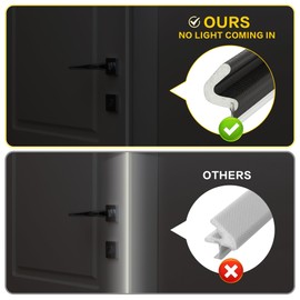 Weather Stripping Door Seal Strip Soundproof "Q" Foam Weather Stripping for Door Frame, Exterior Door Weather Stripping for Large Gap, Easy to Install（Black, 60FT)