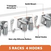 IMILLET Broom Holder Wall Mount, Wood Broom Holder with 5