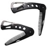 Set of 2 Folding Beard Comb, Pocket Comb, Stainless Steel,