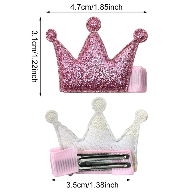 "Honbay 12PCS Glitter Shiny Crown Hair Clips Adorable Hairpins Hair
