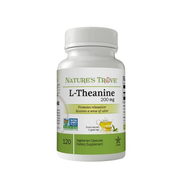 L-Theanine 200mg by Nature's Trove - 120 Vegetarian Capsules