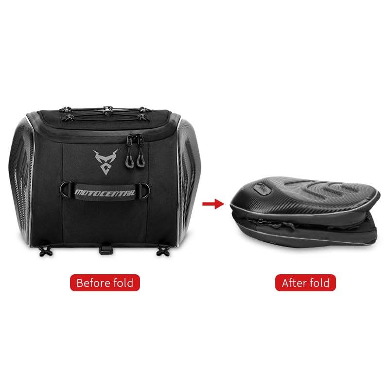 MOTOCENTRIC Motorcycle Front Spand Rear Seat Bag,22L Waterproof Reflective Motorbike