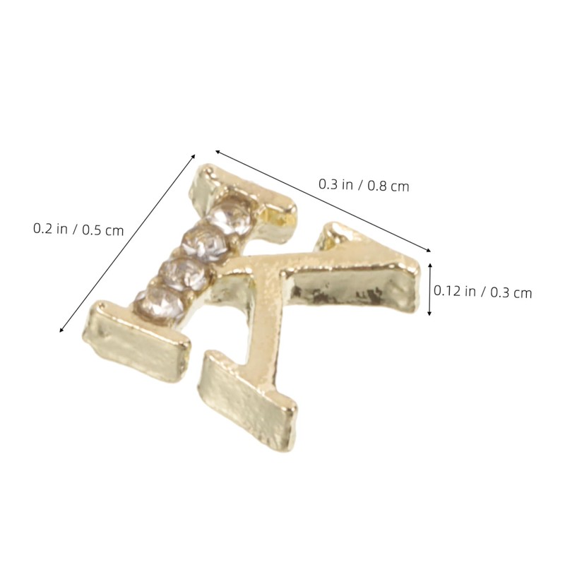 Outanaya 1set Rhinestone Nail Charms Letter Shape Manicure Decorations for