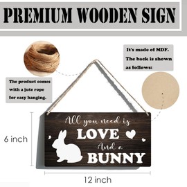 Easter Bunny Decor Rabbit Sign Wooden Bunny Decorations Rabbit Wall Art Easter Bunny Door Hanging Sign All You Need Is Love And A Bunny Sign Bunny Mom Gifts For Bunny Lovers Signs