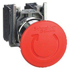 Schneider Electric Emergency Stop Push Button, Type of Operator: 40mm Mushroom Head, Size: 22mm, Action: Maintained Pus