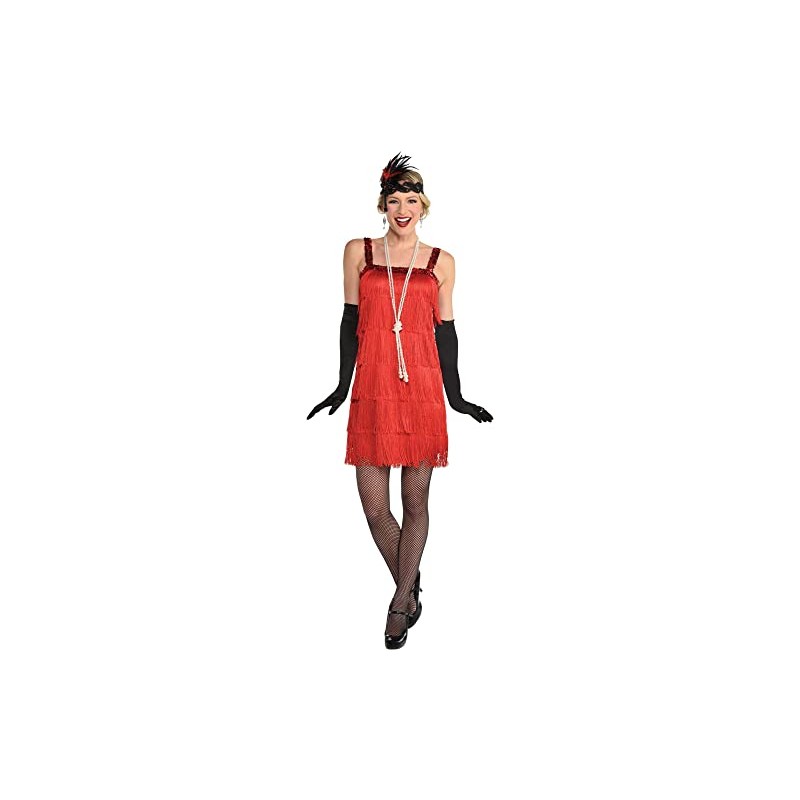 Adult Ruby Flapper Costume, Small - Medium, 1 Pc