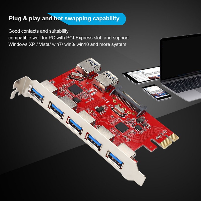 PCI-E to 5 Port USB 3.0 and 2 Port USB