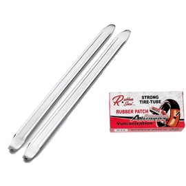 Kit Juego 2 Espátulas 25cm Desmontar Llantas Moto + 48 Parches