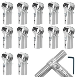 12 PCS 1-1/4" T Pipe Clamps, Heavy-Duty Galvanized Steel Connectors with Bolts and Nuts, Chain Link Fence Corner Fitting End Rail T Clamp, Fit for OD 1-1/4'' (32mm) Pipe or Metric 1'' (DN 25) Tube