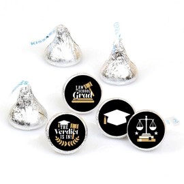 Big Dot of Happiness Law School Grad - Future Lawyer Graduation Party Round Candy Sticker Favors - Labels Fit Chocolate Candy (1 Sheet of 108)