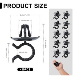 Pack of 10 Bonnet Rod Support, Plastic Bonnet Brackets, 792834-7928.34, Bonnet Fasteners Compatible with C2 C3 C4 C5 106 206 306 3008 407
