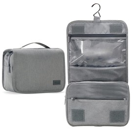 Hanging Toiletry Bag, Foldable Travel Toiletry Bag with Carry Handle, Multifunctional Toilet Bag, Space Saving Cosmetic Bag, Wash Bag, Wash Bag for Men, Women, Grey3