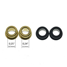 KAISH Metal Brass 10.2mm Vintage to Modern Guitar Tuner Conversion Bushings 3/8" Tuning Keys Conversion Adapter Ferrules Upgraded Brass Version 6.5mm I.D. Black